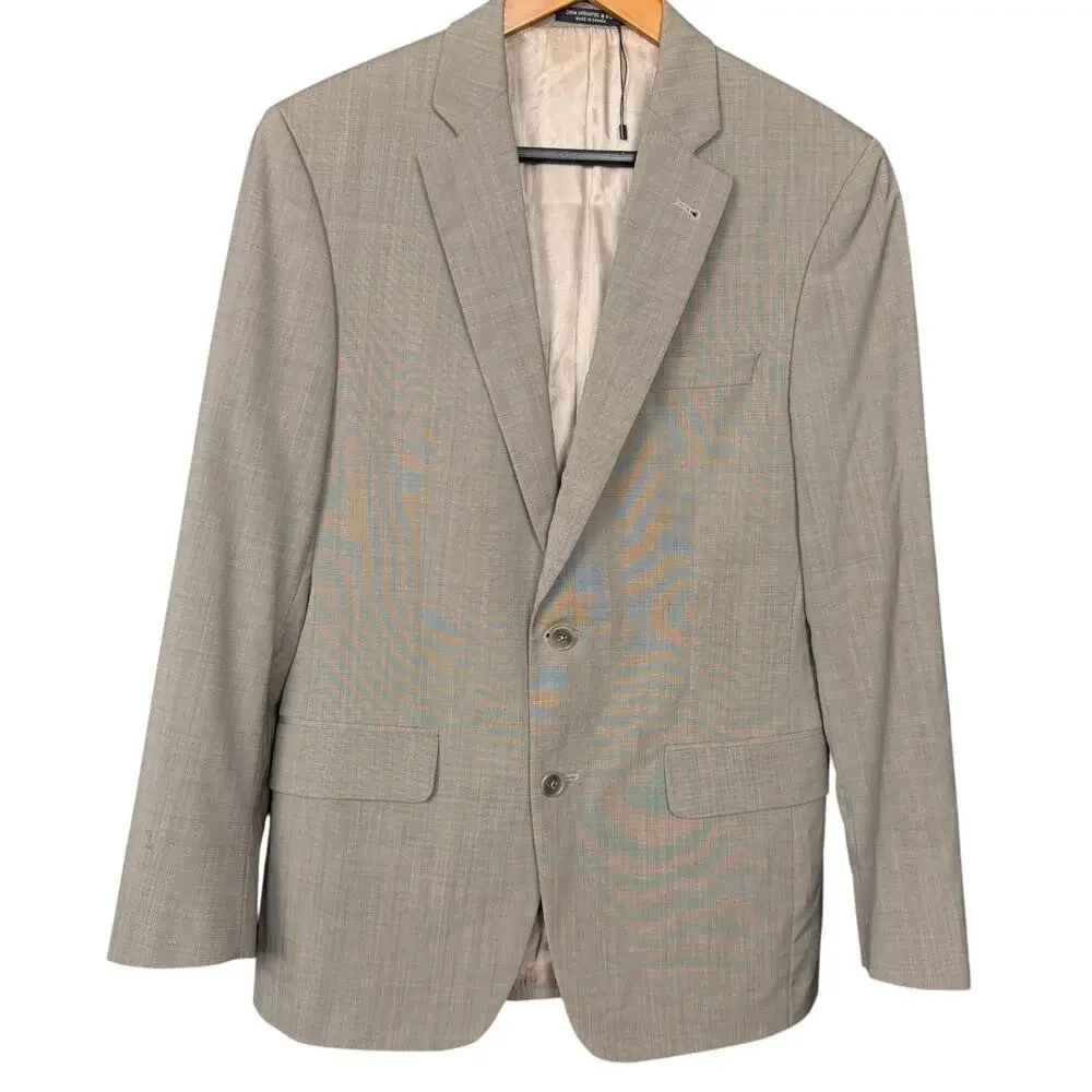 John Varvatos USA Tailored Brown Bedford Wool Blend Blazer 36S Office Work